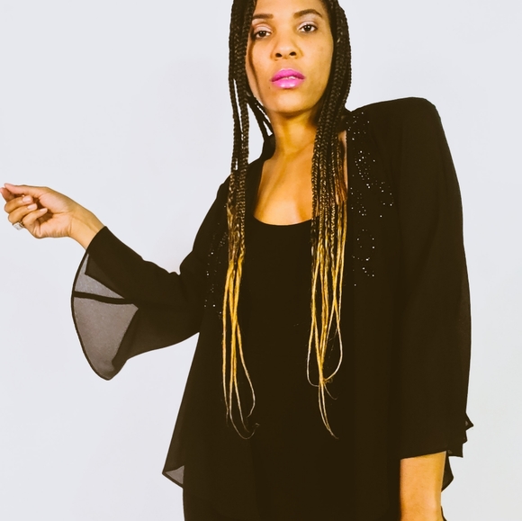 Sheer Embellished Cardigan - Picture 2 of 7